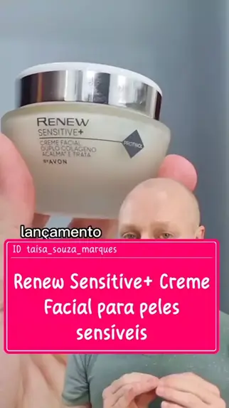 Renew Sensitive + Creme Facial Duplo Colágeno 50g Avon
