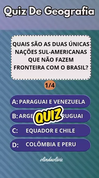 Quiz perguntas e respostas de geografia #quiz #geografia