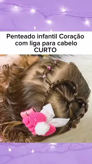 Penteado Infantil Coração com Ligas 💖