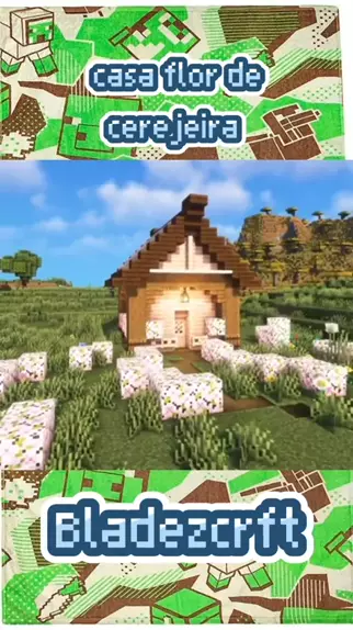 Minecraft Construções: Ideia de casa no bioma de cerejeira