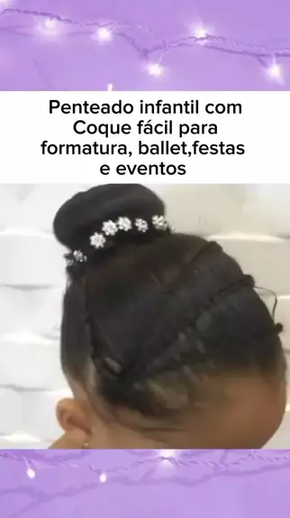 Penteado infantil com coque, fácil ❤️ #penteado