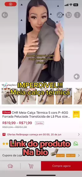 CHR Meia-Calça Térmica 5 cors P-4GG Forrada Peluciada Translúcida de Lã  Plus size Legging Grossa Inverno Quente Feminina