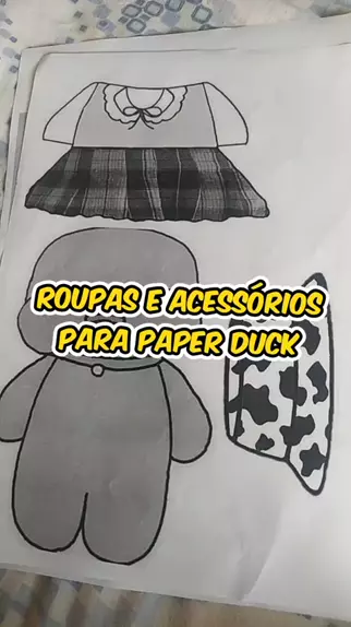 paper duck roupas preto e branco