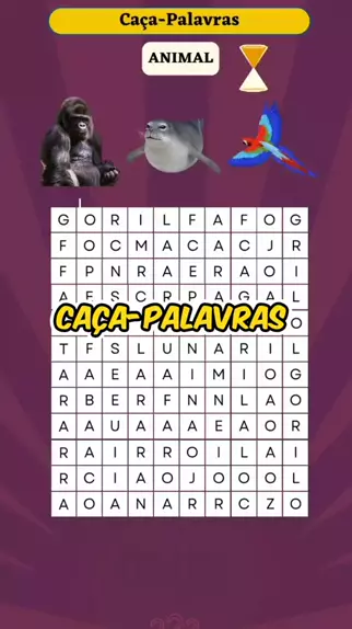 ANIMAIS! VAMOS BRINCAR DE CAÇA-PALAVRAS? KIND 3