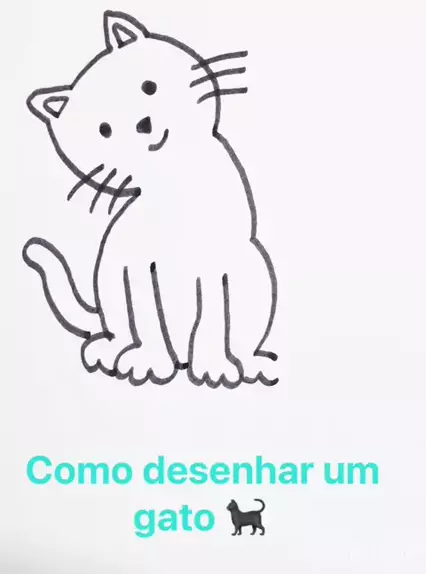 Aprenda a desenhar um gatinho fácil #drawing #viral #fyp