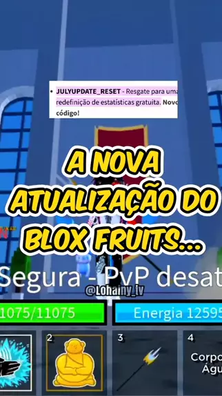 codigo de reset status no blox fruits na nova atualizacao