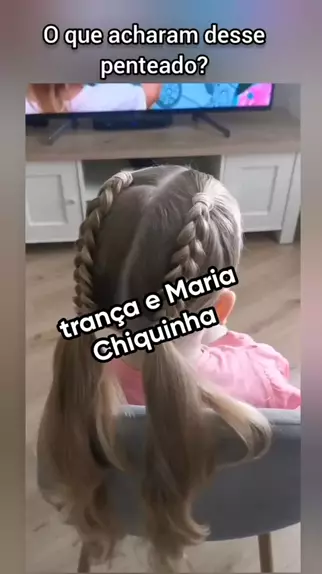 Penteado Infantil com elásticos, tranças e Maria Chiquinha