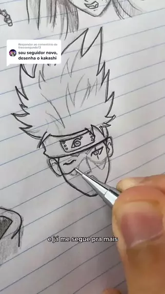 passo a passo de como desenhar o kakashi