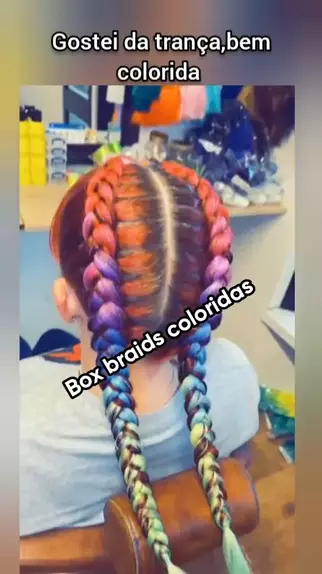 trança box braids colorida