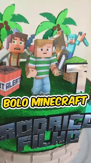 bolo de minecraft quadrado