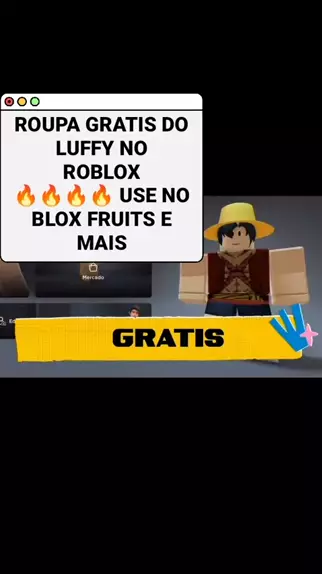 roupa do Luffy grátis no roblox corre la em 2023