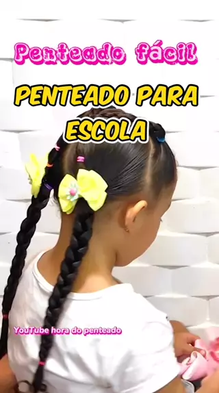 Penteado fácil pra ir a escola 😍#penteadoinfantil #penteadofacil