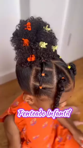 penteado de cabelo cacheado infantil simples