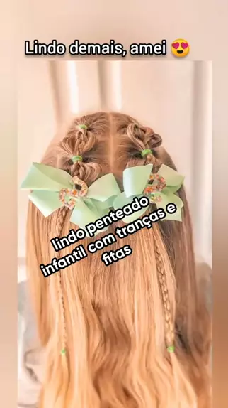 Penteado festa infantil com fitas / tranças com fitas penteado