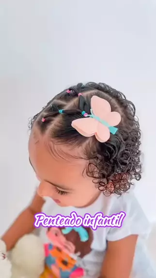 Penteado Infantil com ligas para cabelo curto, médio ou longo