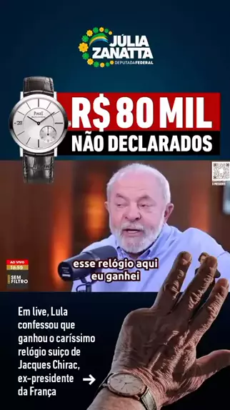 FORA LULA foralula . udio original criado por FORA LULA. REL GIO DE LULA N O FOI REGISTRADO NO TCU Lula assumiu ter recebido o rel gio Piaget durante o Ano do Brasil na Fran a mas n o o registrou