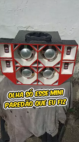 mini paredão de som de papelão