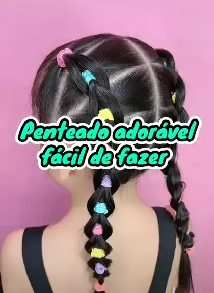 FÁCIL DE FAZER] penteado infantil simples com xuxinhas