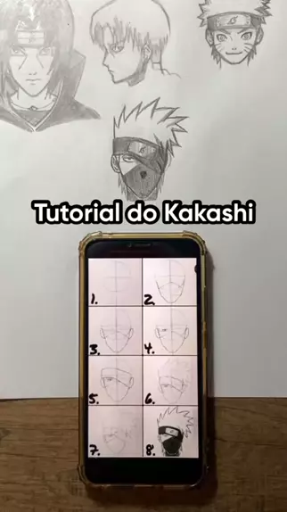 Kakashi  Kakashi desenho, Tutoriais de desenho anime, Fan art naruto