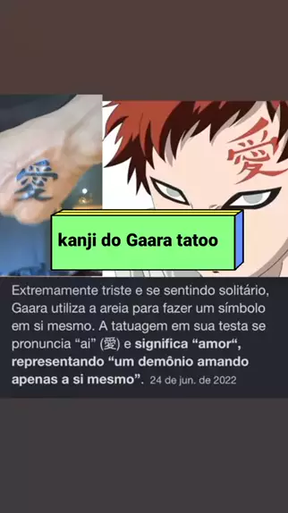 Este é o significado do símbolo na testa de Gaara em Naruto