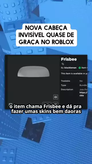 CABEÇA INVISÍVEL DE GRAÇA NO ROBLOX 