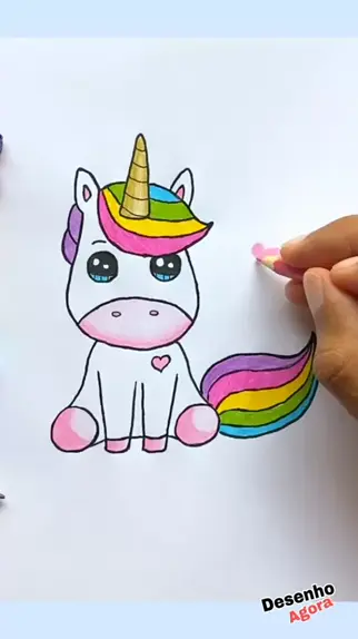 Como desenhar um UNICÓRNIO FOFO 🦄 [Kawaii]