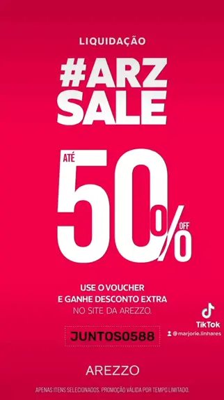 Marjorie Linhares Marjorie.Linhares . udio original criado por Marjorie Linhares. l quida que voc s querem Se liga nessa sele o Arezzo com at 50 e com meu voucher JUNTOS0588 voc garante mais