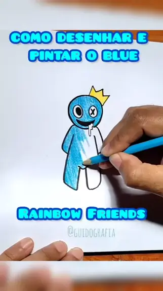 HOW TO DRAW BLUE from ROBLOX RAINBOW FRIENDS  como dibujar a azul de  roblox rainbow friends 