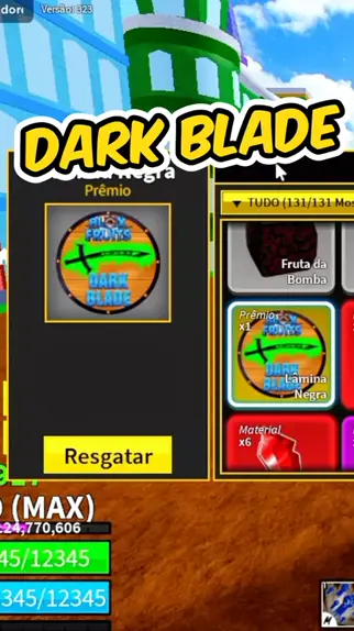 Como ganhei a espada mais cara DARK BLADE no Blox Fruits Roblox 