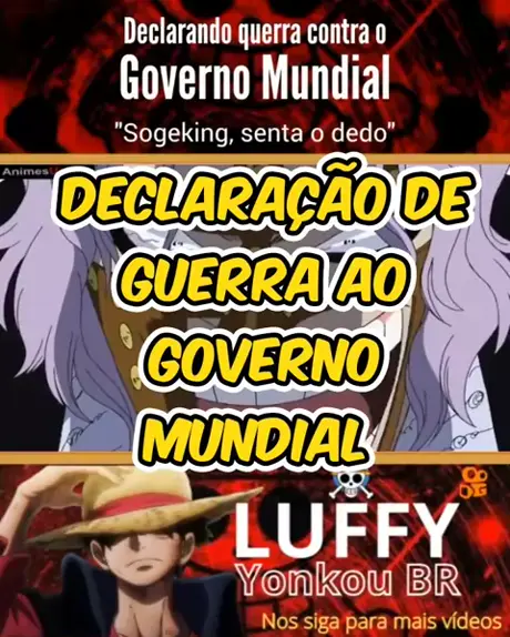 Luffy declara guerra ao governo mundial #anime #onepiece #luffy