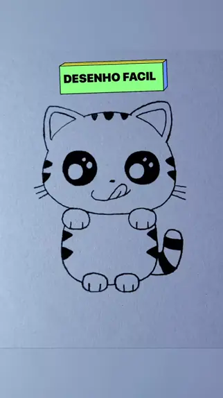 Aprenda a desenhar um gatinho fácil #drawing #viral #fyp