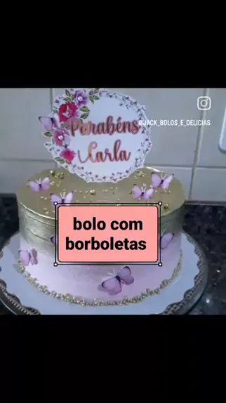 bolo quadrado decorado com borboletas