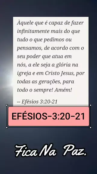 Efésios 3:20 (Deus faz infinitamente mais) - Bíblia