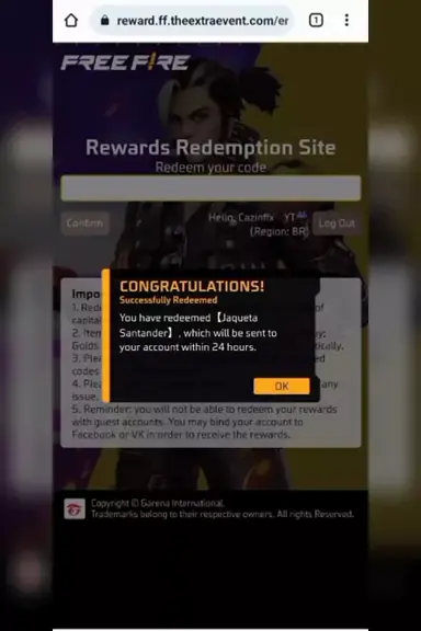 CODIGUIN FF 2021: código Free Fire com a Jaqueta Santander; resgate no site  Rewards da Garena