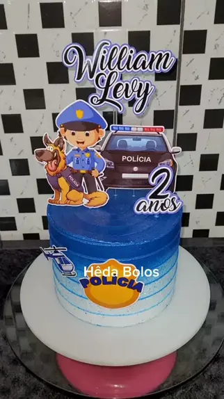 Bolo tema policial infantil feminino