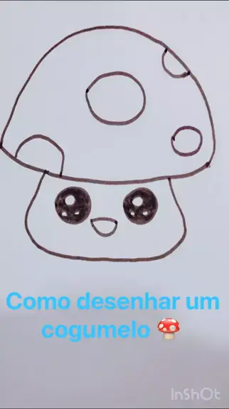 COMO DESENHAR UM COGUMELO KAWAII / DESENHO FÁCIL DA CASA DO COGUMELO PASSO  A PASSO 