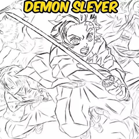 desenho para colorir do demon slayer