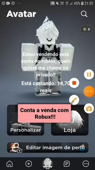 conta roblox a venda