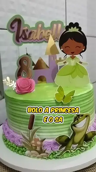 BOLO DECORADO PRINCESA TIANA - AULA DE CONFEITARIA 