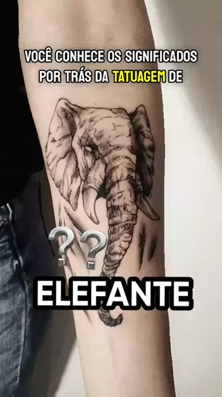 tatuagem de desenho de elefante indiano