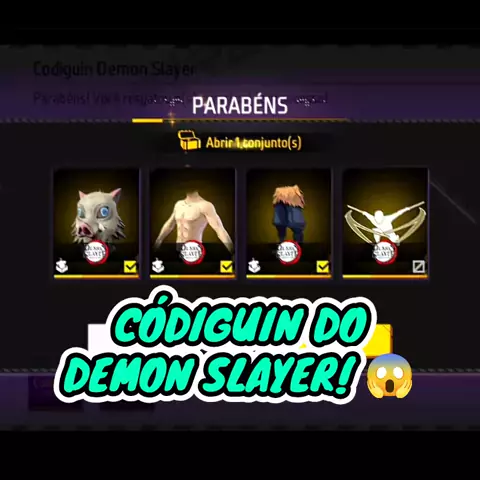 codiguin ff 2023 infinito demon slayer tanjiro