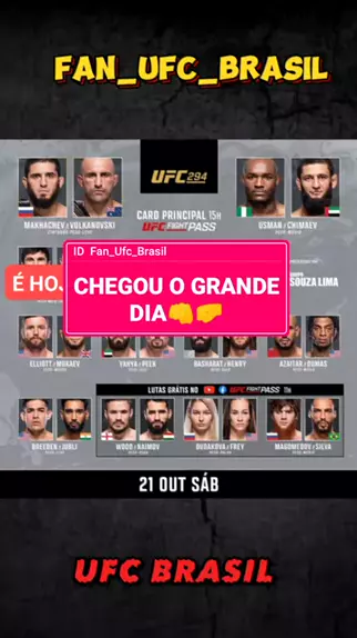 UFC 294 É HOJE neste sábado 21 a partir de 11h da manhã horário de