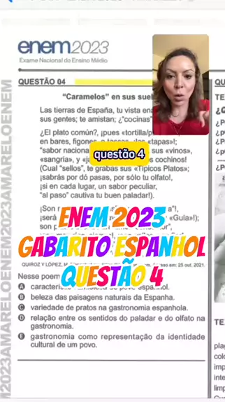 Gabarito extraoficial e analise da questao 2 de espanhol do enem 2023