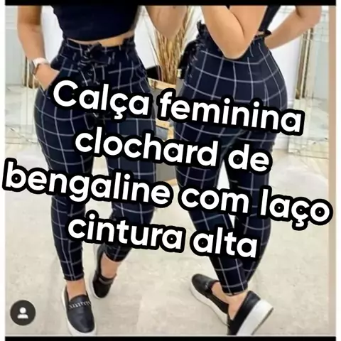 Calça Bengaline Com Cinto Cintura Alta Pronta Entrega