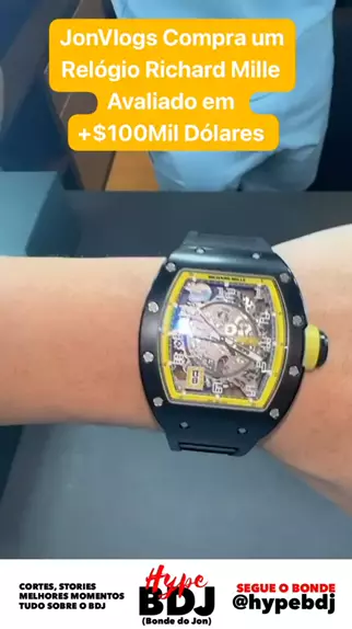 Hype BDJ Bonde do Jon hypebdj . udio original criado por Hype BDJ Bonde do Jon . JonVlogs compra um rel gio Richard Mille avaliado em mais de 100 Mil D lares. Veja richardmille