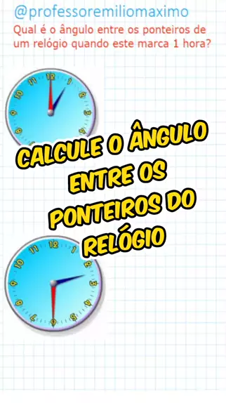 exercicios de angulos entre ponteiros do relogio