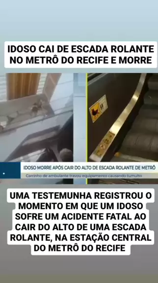 Idoso morre no metrô de Recife (PE) após cair da escada rolante