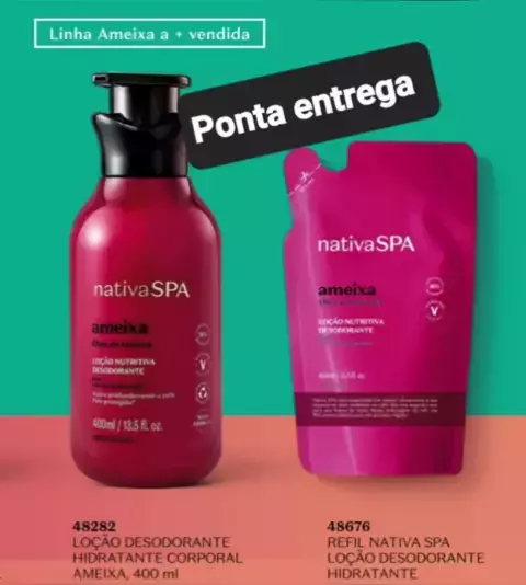 refil loção desodorante hidratante corporal nativa spa ameixa 400ml