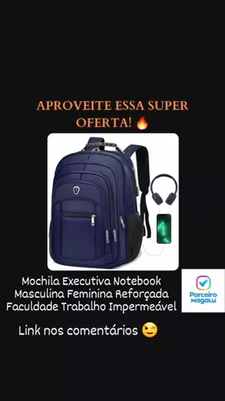 mochila masculina notebook executiva premium reforçada preto