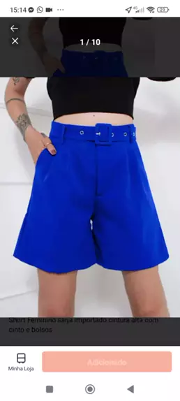 short sarja feminino cintura alta